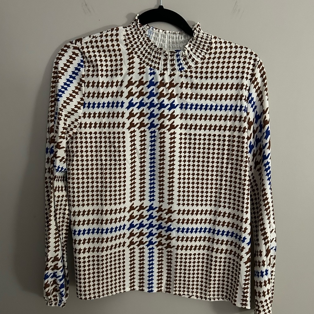 Patterned Ruffle Shirt